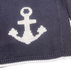 Vtg Chelsea‎ Cambell Women Medium Sailer Boat Blue White Long Sleeve Sweater